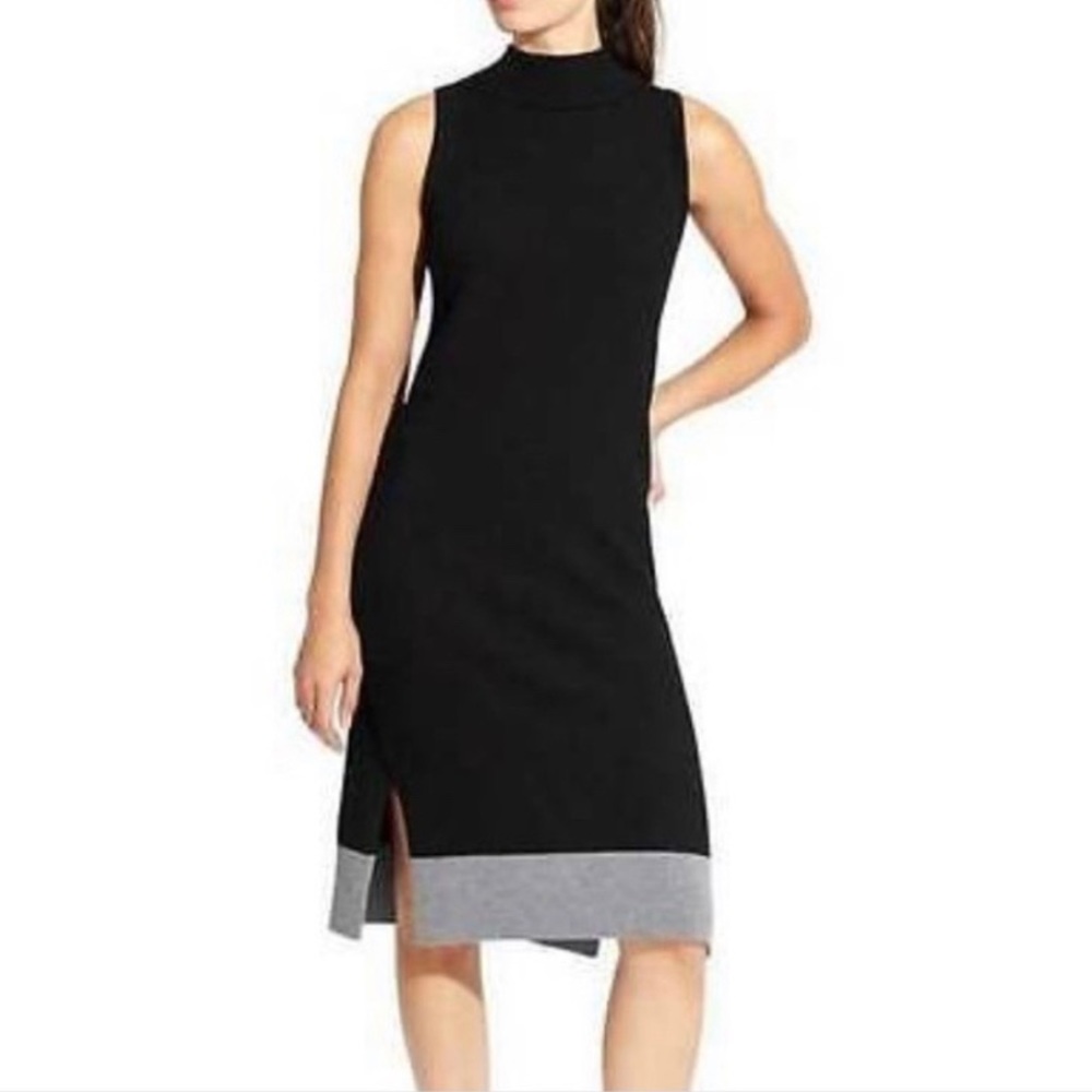 Athleta Winterlude Black Gray Sweater Dress SZ S